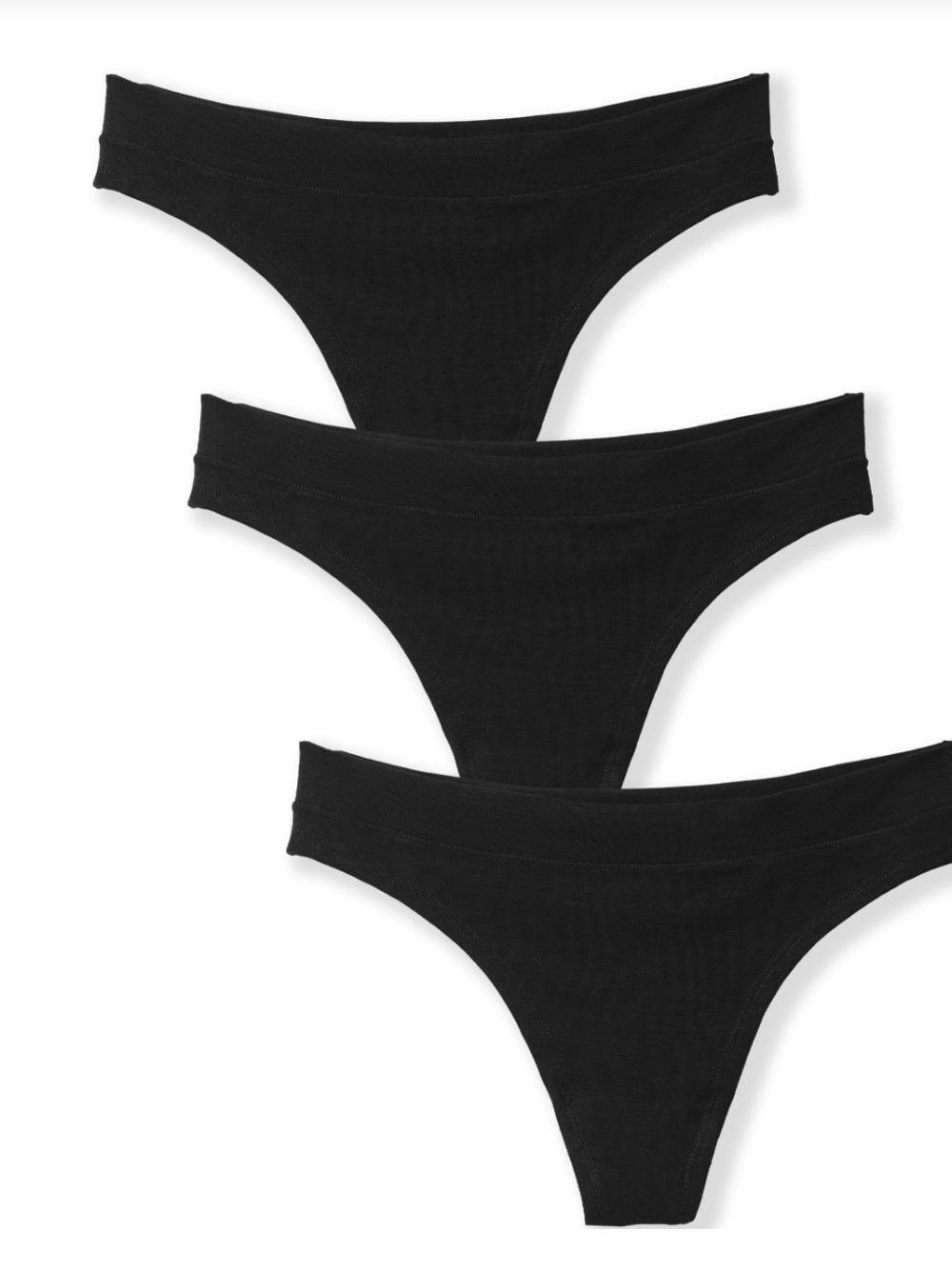 New Woolly 95% Merino Wool Women's Thong Underwear - 3 Pack